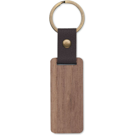 Porte-clés en noyer et PU